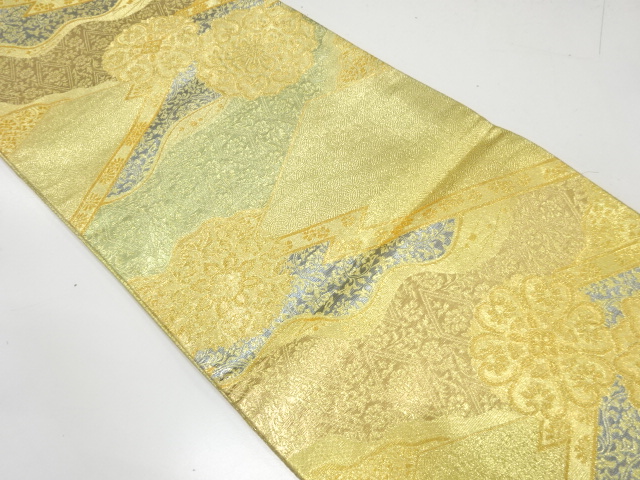 JAPANESE FUKURO OBI / REVERSIBLE / SAGANISHIKI / WOVEN FLOWER ARABESQUE